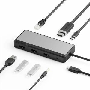 Alogic Fusion Pro GO USB Type C Docking Station for Notebook, Monitor, Speaker, Headset - Charging Capability - Space Gray