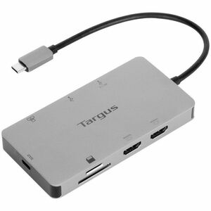 Targus DOCK423TT USB Tipo C Base de conexión para Monitor, Portátil - Lector de tarjeta memoria - SD, microSD - Plata - Pó