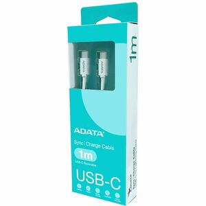 Adata CACC-100PN-WH 1m USB-C Cable de transferencia de datos - Cable for Portátil, Smartphone, Tableta, Consola de juegos,