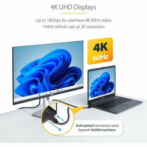 StarTech.com Câble HDMI Haut Débit de 5m Certifié Premium, 4K 60Hz/1440p 144Hz, HDR10/HDCP 2.2/ARC, 18Gbps, Cordon HDMI 2.