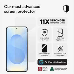invisibleSHIELD Glass XTR4 Tempered Glass, Graphene Screen Protector for Samsung Galaxy S25 - For AMOLED Smartphone - Anti