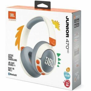 JBL Junior 470NC Wireless Over-Ear Noise Cancelling Kids Headphones - Stereo - Mini-phone (3.5mm) - Wired/Wireless - Bluet