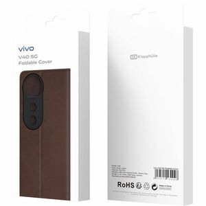 Vivo Carrying Case (Flip) Vivo V40 Smartphone - Brown - Polyurethane, Thermoplastic Polyurethane (TPU) Body