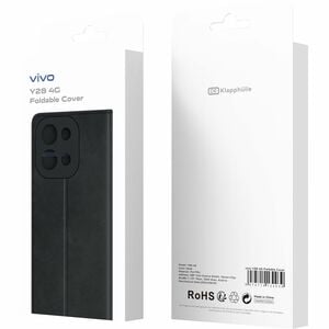 Vivo Carrying Case (Flip) Vivo Y28 Smartphone - Black - Thermoplastic Polyurethane (TPU), Polyurethane Body