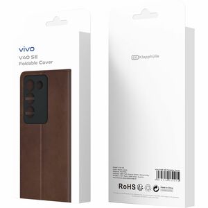 Vivo Carrying Case (Flip) Vivo V40 SE, Y28 Smartphone - Brown - Thermoplastic Polyurethane (TPU), Polyurethane Body