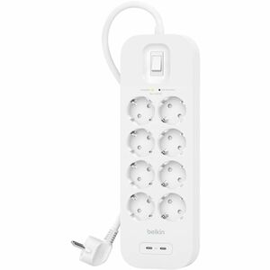 Belkin Connect Überspannungsschutz - 8 x Wechselstrom, 2 x USB Typ C - 900 J - 2 m - Wandmontierbar