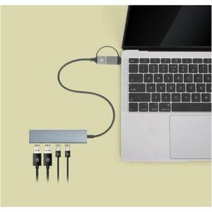 Manhattan Concentrador USB - USB Tipo A, USB Tipo C - 640MB/s - Portátil, De Escritorio, Smartphone, Mouse, Teclado, Unida
