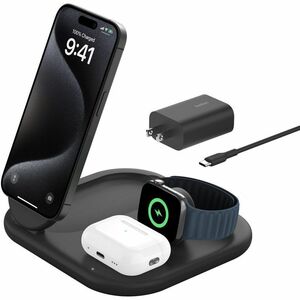 Belkin BoostCharge Induction Charger - Black - For iPhone - Input connectors: USB - Magnetic, Foldable