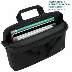 MOBILIS TheOne Essential Carrying Case (Briefcase) for 27.9 cm (11") to 35.6 cm (14") Travel - Black, Grey - 600D Polyeste