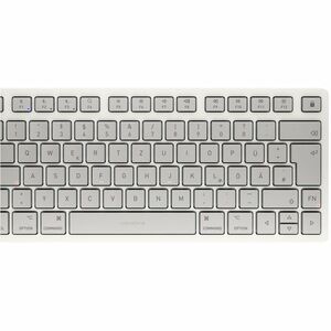 CHERRY KW 7100 MINI BT FOR MAC Keyboard - Compact - Wireless Connectivity - French - Moonlight White - SX Keyswitch - Blue
