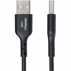 StarTech.com 6ft (1.8m) USB-A to USB-C Charging Cable, Charge & Sync, 3A, USB 2.0, TPE Jacket - Black USB Charging Cord - 