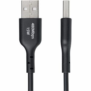 StarTech.com 3ft (91cm) USB-A to USB-C Charging Cable, Charge & Sync, 3A, USB 2.0, TPE Jacket - Black USB Charging Cord - 