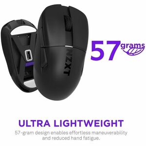 NZXT Lift Elite Wireless MS-101NB-01 Gaming Mouse - Radio Frequency - USB 2.0 Type A - Optical - Black - Cable/Wireless - 