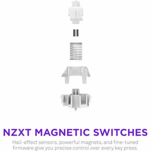 NZXT Function Elite MiniTKL KB-101NW-US Gaming Keyboard - Cable Connectivity - USB Interface - RGB LED - English (US) - Ma