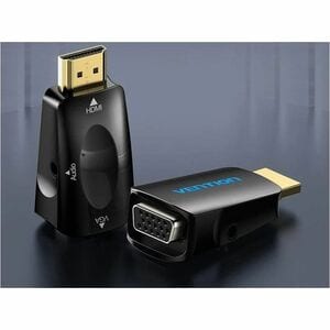 Vention AIDB0 A/V Adapter - 1 x HDMI 1.4 Digital Audio/Video - Male - 1 x HD-15 VGA - Female, 1 x Mini-phone Audio - Femal