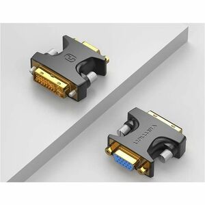 Vention ECFB0 Video Adapter - 1 x (24+5) pin Digital Video - Male - 1 x 15 Pin VGA - Female - 1920 x 1080 Supported - Black