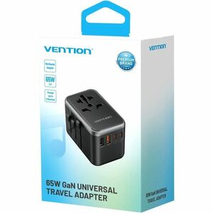 Vention FJF 65 W AC Adapter - Box - Universal Adapter - 2 USB - 2 USB Type-C - For Notebook, Hair Dryer, Fan, Lamp, Razor,