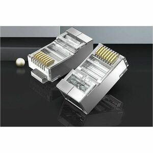 Vention IDA Network Connector - 10 - 1 x RJ-45 Network - Male - Shielding - Transparent, Silver