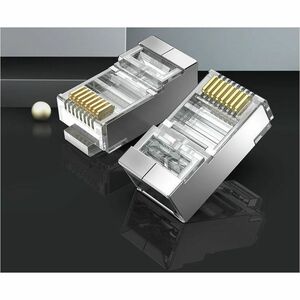 Vention IDA Network Connector - 50 - 1 x RJ-45 Network - Male - Shielding - Silver, Transparent