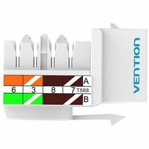 Vention IPBW0 Network Connector - 1 x RJ-45 Keystone - Female - White