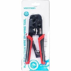 Vention Crimp Tool - Black, Red - High Carbon Steel - Rubber Handle, Ratchet Box