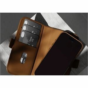 dbramante1928 ApS Lynge Carrying Case (Wallet) Apple iPhone 16 Smartphone - Dark Tan - Drop Resistant, RFID Resistant, Scr
