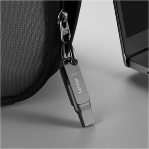 Lexar JumpDrive Dual 256 GB USB 3.1 Type C Flash Drive - Black - 256-bit AES - 130 MB/s Read Speed - 5 Year Warranty