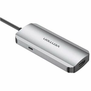 Vention TOD Docking Station for Card Reader, Printer, Flash Drive - Charging Capability - Grey - 4K, HD - 3840 x 2160, 128