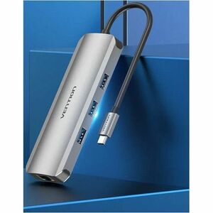 Vention TOKHB USB Type C Docking Station for Notebook, Monitor, Gaming Console, Memory Card Reader - Charging Capability -
