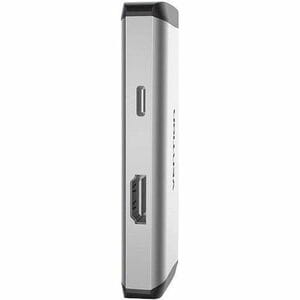 Vention CNCHB USB Type C Docking Station for Flash Drive, TV - Charging Capability - Grey - Portable - 4K, HD - 3840 x 216