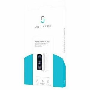 Just in Case Tempered Glass Screen Protector - Transparent - 1 Pack - For OLED iPhone 16 Pro - Scratch Resistant, Bump Res