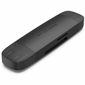 Vention CLKB0 2 Slot(s) Flash Reader - USB 3.0 Type A, USB 3.0 Type C - External - 1 - 640 MB/s - SDHC, SDXC, microSDHC, S