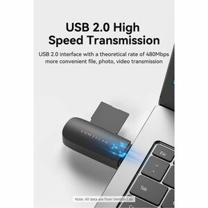 Vention CLEB0 Flash Drive/Flash Card Reader - USB 2.0 Type A - 1 - 512 GB Flash Drive - 480 MB/s - SD, microSDHC, SDHC, SD