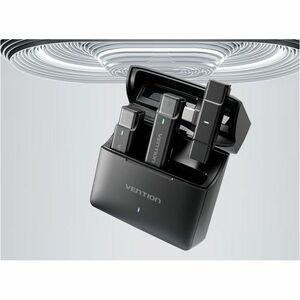 Vention Wireless Microphone for Voice, Recording, Video Recording, Interview Room, Live Streaming, Podcasting, Vlog - Blac