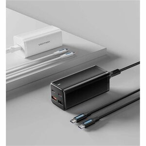 Vention FBS 100 W AC Adapter - 1 Box - Universal Adapter - 2 USB - 2 USB Type-C - For Notebook, Gaming Console, Tablet PC,