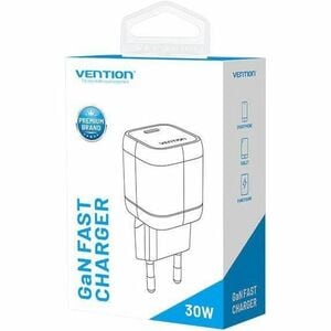 Vention FAK 30 W AC Adapter - 1 Box - Universal Adapter - 1 USB Type-C - For iPhone, iPad Air - Europe - 120 V AC, 230 V A