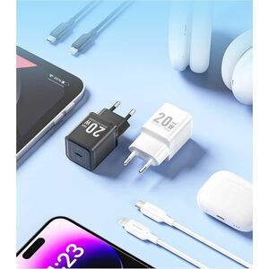Vention TZ-FEP-EU-02 20 W AC Adapter - Box - Universal Adapter - 1 USB Type-C - For iPhone - Europe - 1 m Cable - 120 V AC