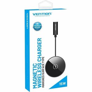 Vention FGABAG Induction Charger - Black - Box - For iPhone, Qi-enabled Device - Input connectors: USB - Heat-free Chargin