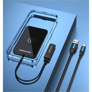 Vention FGBBAG Induction Charger - Black - Box - For iPhone - Input connectors: USB - Foreign Object Detection, Anti-slip