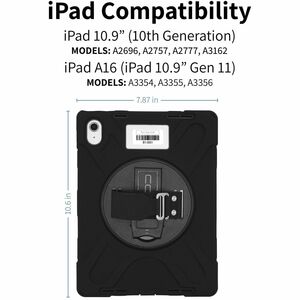 CODi Rugged iPad 11" (A16)/iPad 10.9" (10th Generation) Case w/ Integrated Screen Protector - Drop Resistant & Shock Absor