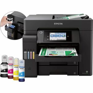 Epson ET-5855 Wired & Wireless EcoTank Inkjet Multifunction Printer - Colour - Black - Copier/Fax/Printer/Scanner - 32 ppm