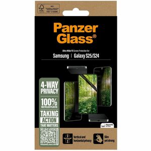 PanzerGlass Eco MATRIX Plastic Privacy Screen Protector for Galaxy S25, Galaxy S24 - For Widescreen AMOLED Smartphone - Sc