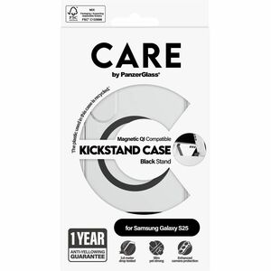 CARE Case for Samsung Galaxy S25 Smartphone - Transparent, Black - Drop Resistant, Yellowing Resistant, Crush Resistant - 