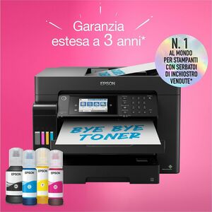 Epson ET-16655 Wired & Wireless EcoTank Inkjet Multifunction Printer - Colour - Black - Copier/Fax/Printer/Scanner - 32 pp
