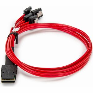 Rocstor 50cm Serial Attached SCSI SAS Cable - SFF-8087 to 4x Latching SATA - 1.63 ft Mini-SAS/SATA Data Transfer Cable for