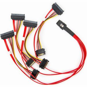 Rocstor 50cm Internal Serial Attached SCSI Mini SAS Cable - SFF8087 to 4x SFF8482 - 1.64 ft Mini-SAS/SATA Data Transfer Ca