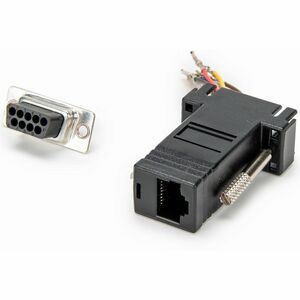 Rocstor DB9 to RJ45 Modular Serial Adapter - Black - 1 x 9-pin DB-9 Serial - Female - 1 x RJ-45 Network - Female - Gold Co
