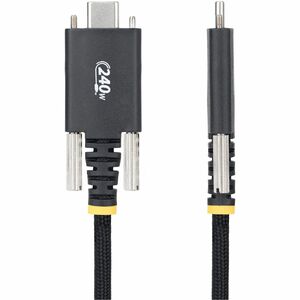 StarTech.com 10ft (3m) USB-C Charging Cable, Side Screw Locking, 240W (5A) PD EPR, Silicone Jacket w/Braid, Rugged USB 2.0