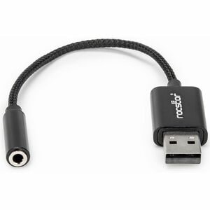 Rocstor USB Type-A to 3.5 mm Headphone Jack Adapter - 7.92" Mini-phone/USB Audio Cable for Headphone, Tablet, PC, Phone, G