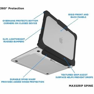 Max Cases Extreme Shell-L for MacBook Pro 14" (2021 w/Touch ID - M1 Pro Chip)(Black/Clear) - For Apple MacBook Pro - Textu